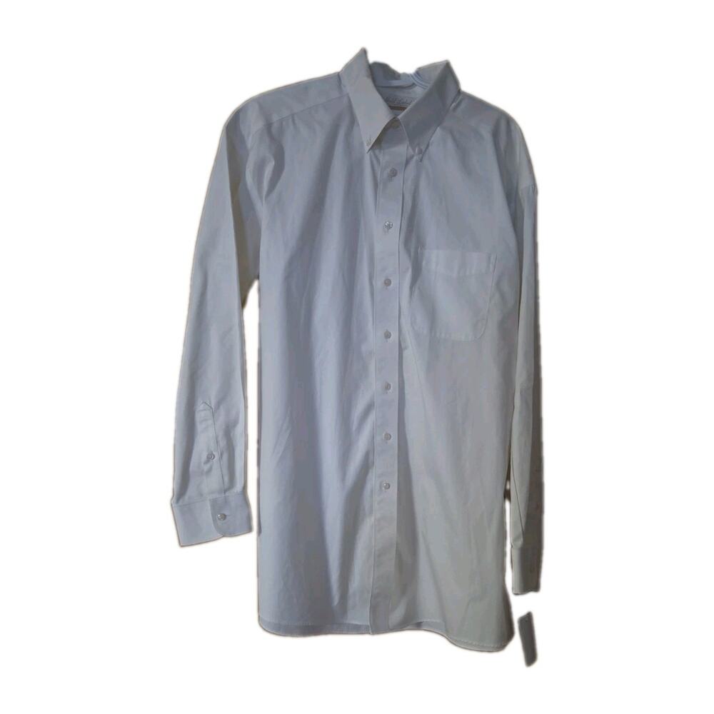 Gold Label Roundtree&Yorke Shirt Mens 16/34 White Non-iron EZ WashCotton Pinpt